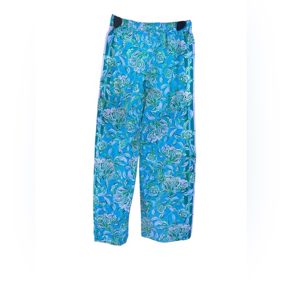 Lilly Pulitzer XS Blue Floral Pull-On Pants Resort Lounge Viscose - Picture 4 of 10